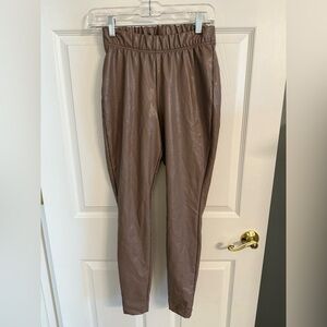 Old Navy Tan Faux Leather Pants